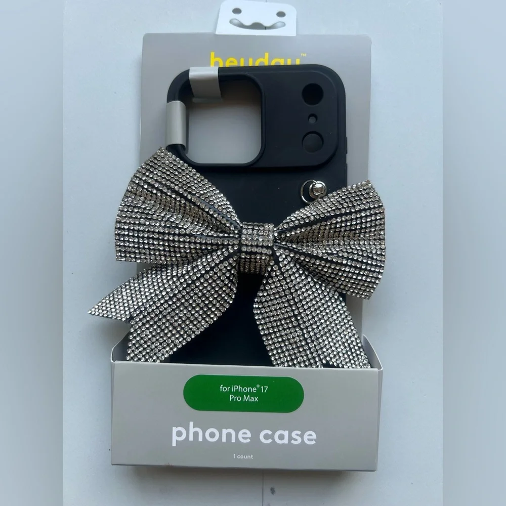 Heyday Elegant Black and Silver Bow women’s Phone Case